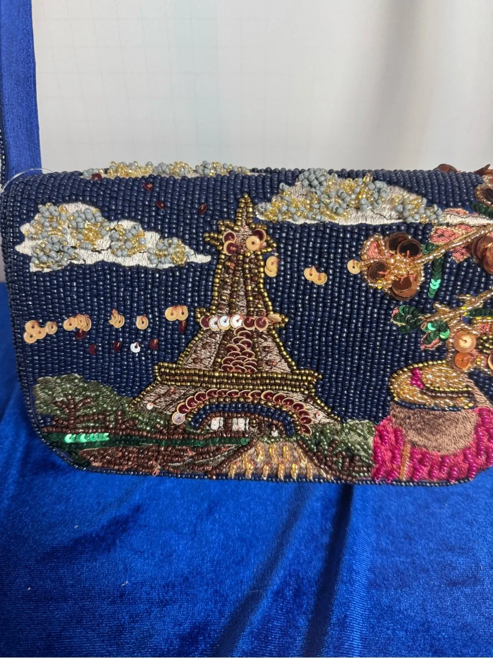 Viral Beaded TJ Maxx Shoulder Bag with Paris Motif